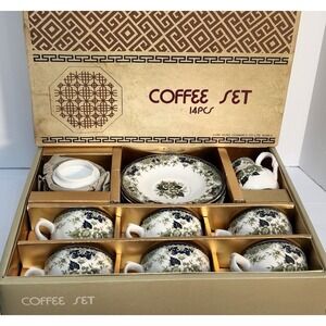 NIKKO Porcelain 15pc Coffee Set. In‎ Box Vintage
